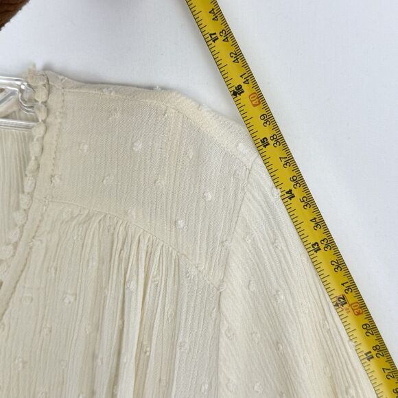 Knox Rose Clip Swiss Dot Ruffle Flared Sleeve Tiered Maxi Dress Ivory Size L - Picture 15 of 16